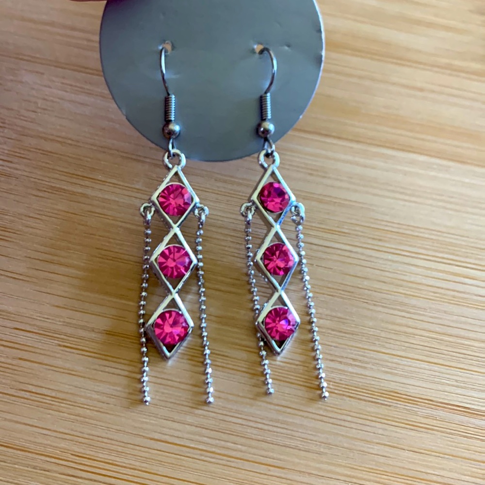 Pink Fashion Dangling Earrings